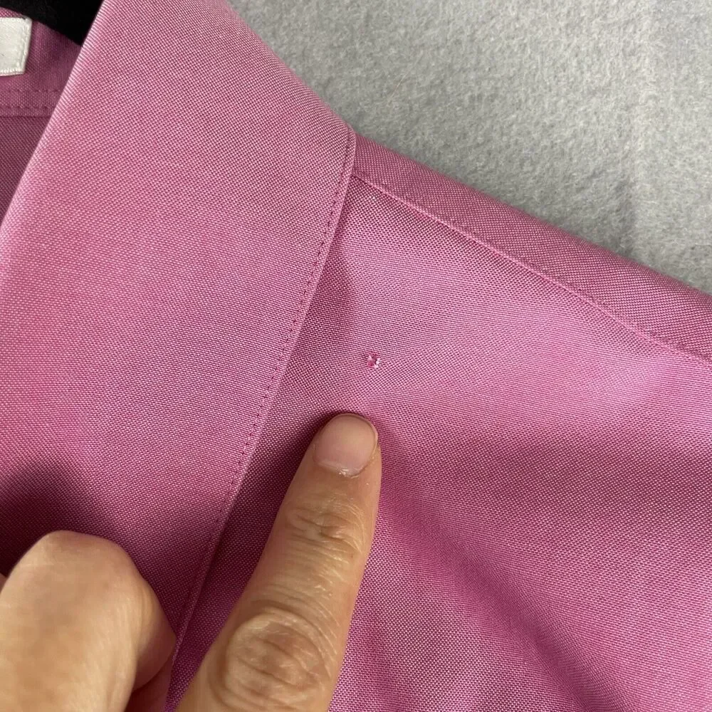Foxcroft Wrinkle Free Shirt Womens 14W‎ Pink Button Up Long Sleeve Career Office